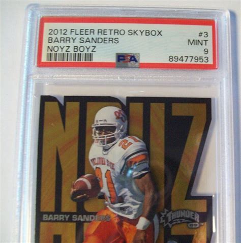 Barry Sanders Fleer Retro Skybox Thunder Noyz Boyz Psa