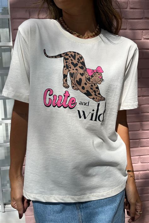 T Shirt Estonada Oncinha Wild Off White Dolce Me Dcm Confec Es Ltda