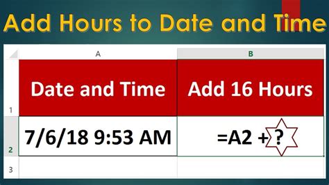 Add Hours To Date And Time In Excel Youtube