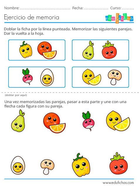 Fichas De Memoria Para Niños Estimulación Cognitiva En Ejercicios De Memoria