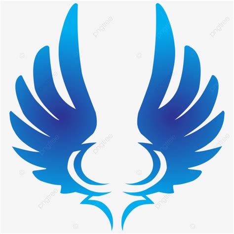 Logo Sayap Burung Biru Dengan Kombinasi Warna Cerah Vektor Sayap