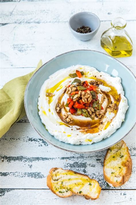 Roasted Garlic Labneh With Red Bell Pepper Walnut Relish Journey