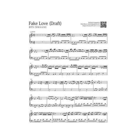 Bts Fake Love Free Piano Sheet Funguypiano Fake Love Sheet