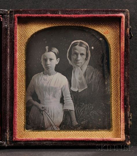 143 Sixth Plate Daguerreotype Portrait Of A Mother And Lot 143