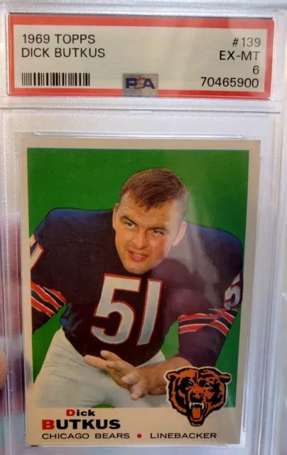 Dick Butkus Topps Chicago Bears Hof Psa Eur