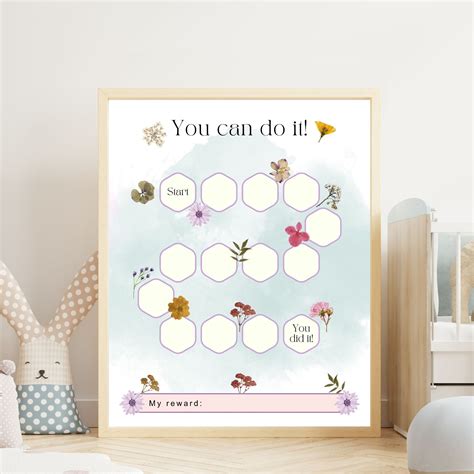 Printable Flower Reward Chart Reward Sticker Chart For Kids Toddler