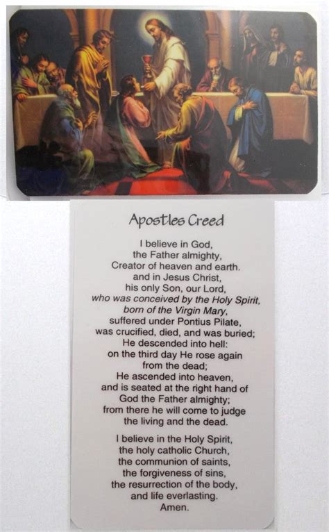 Laminated Last Supper Apostles Creed Lumen Christi Books And Ts