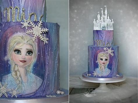 Frozen Princess Cake with Snowflake Decoration