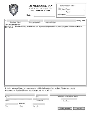 Fillable Online Mccneb To File A Statement Form Fax Email Print PdfFiller