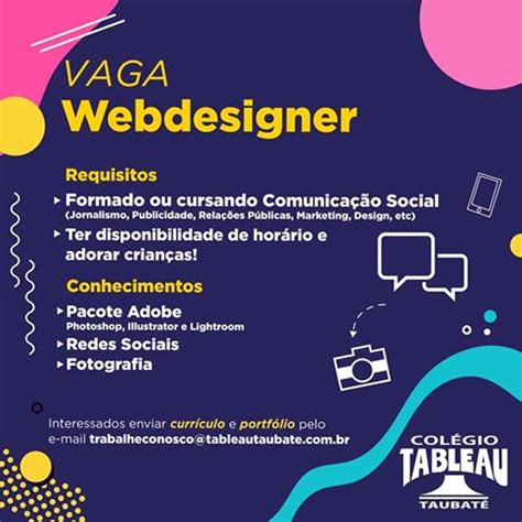 Vaga Aberta Para Web Designer Publicitando Josu Brazil