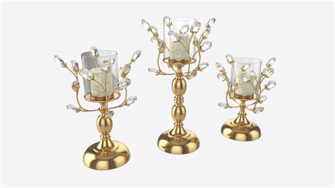 Golden Candle Holders 3D TurboSquid 1935464