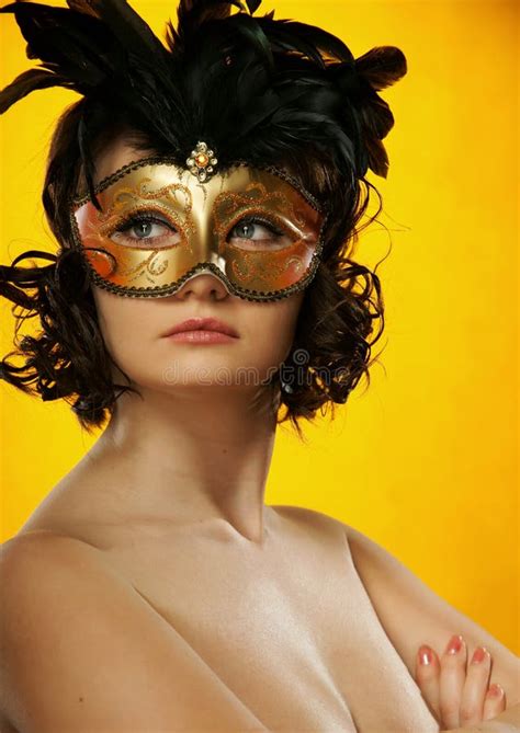 Brunette Woman In Mask Stock Photo Image Of Gras Masquerade