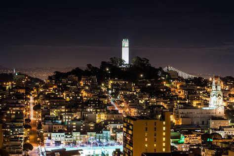 Coit Tower at Night Photograph by Laimis Urbonas