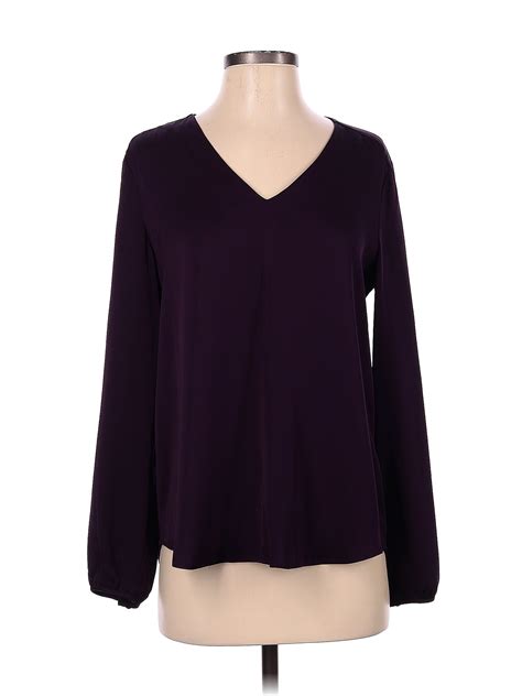 Theory Solid Purple Long Sleeve Blouse Size S 81 Off Thredup