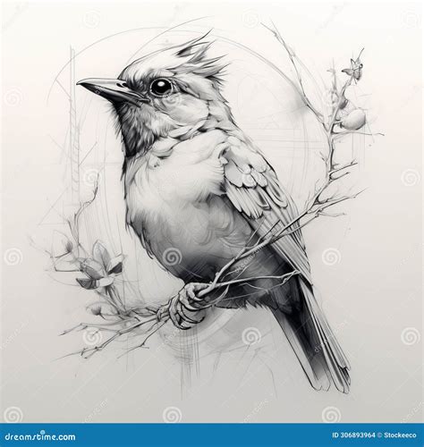 Realistic Hyper-detailed Bird Sketch with Clean and Sharp Inking Stock ...