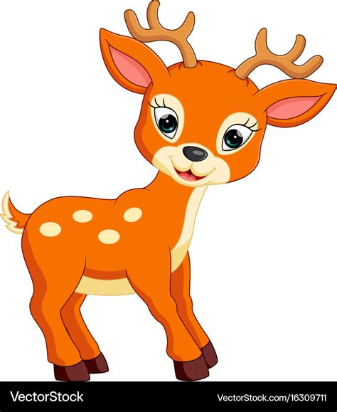 Cute Deer Cartoon Royalty Free Vector Image Vectorstock