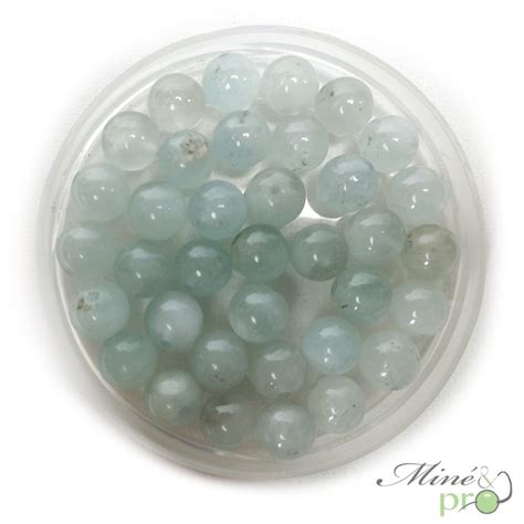 Aigue Marine Aa En Perles Rondes Mm Lot De Perles Mine Pro