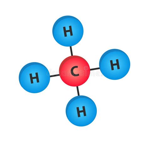 Methane Molecule Structural Formula Stock Vector Illustration Of