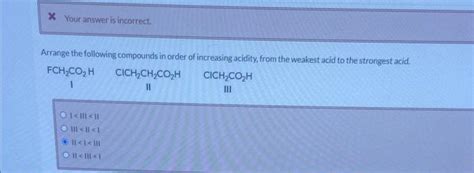 Solved Arrange The Following Compounds In Order Of