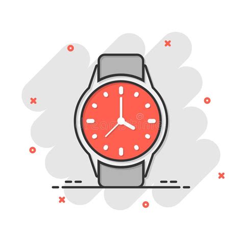 Wrist Watch Icon In Comic Style Hand Clock Cartoon Vector Illustration