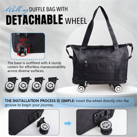 Suitcases With Wheels Expandable Foldable Luggage Bag Detachable