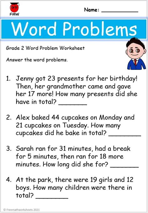 Grade 2 Word Problems Free Worksheets Printables