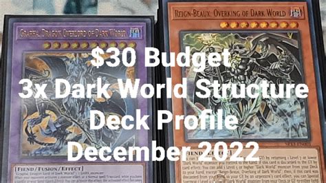 30 Budget 3x Dark World Structure Deck Profile December 2022 YouTube