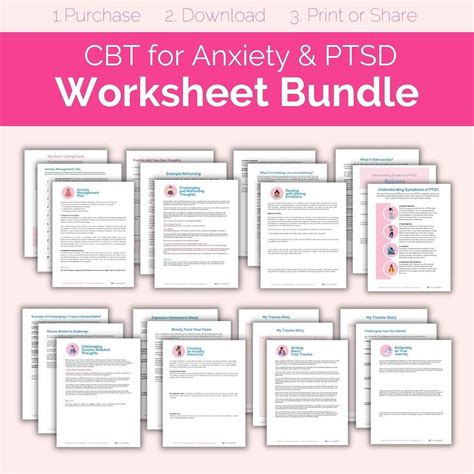 Cognitive Behavioral Therapy Worksheets For Self Esteem Cbt Workbook To Deal With Stress