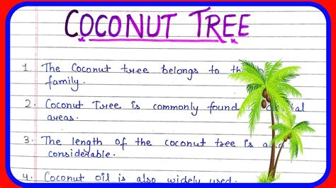 10 Lines Essay On Coconut Tree In English Coconut Tree Pe Essay English