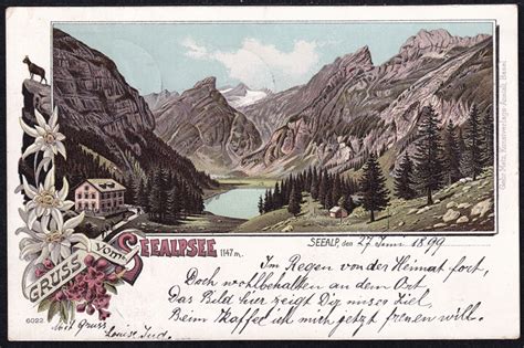 Lithokarten Gruss Vom Seealpsee Briefmarken World