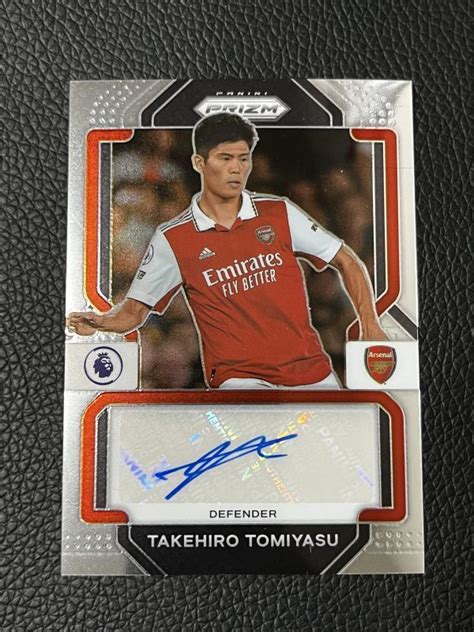 冨安健洋 Takehiro Tomiyasu 直筆サインカード 2022 23 Panini Prizm Premier League