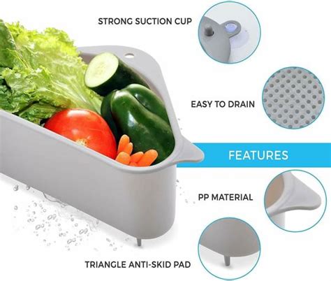 Sink Basket Strainer Multi Functional Kitchen Triangle Drain Sink