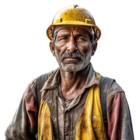 Un Hombre Que Lleva Un Casco Amarillo Y Un Casco Amarillo Foto Premium