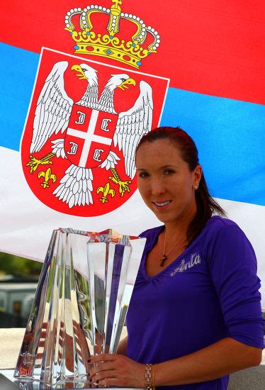 Jelena Jankovic Serbia Celebrates Trophy Front Editorial Stock Photo