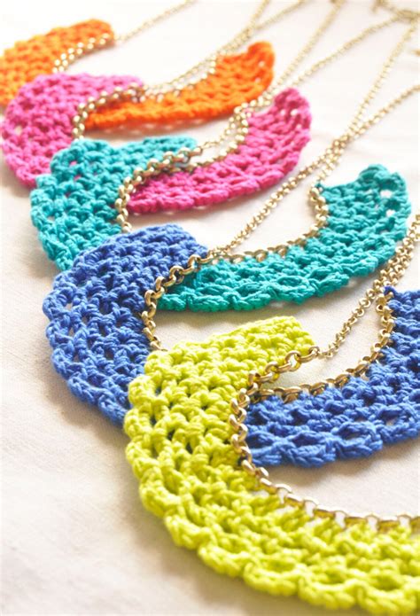 Color Pop Crocheted Bib Necklaces Etsy