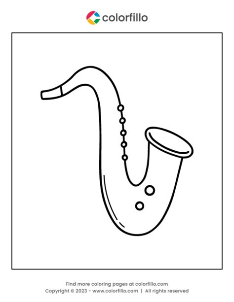 Free Online Saxophone Coloring Page Colorfillo