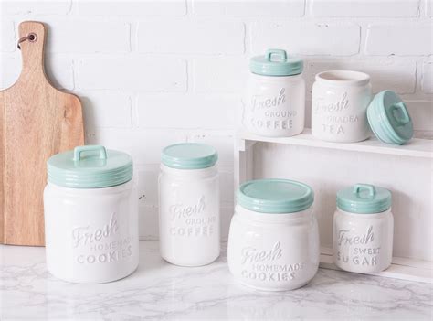 Dii Vintage Retro Farmhouse Chic Mason Jar Inspired Ceramic Kitchen