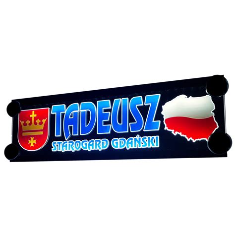 Tablica Imienna 50x16 do tira dla kierowcy LED nie oślepia Premium