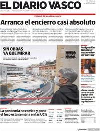 Portada El Diario Vasco Lunes De Marzo De