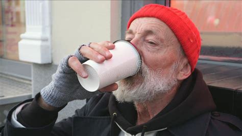 Homeless Man Drinking Stock Image Image Of Grey Camera 33261415