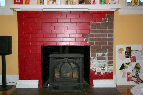 Painting Red Brick Fireplace In