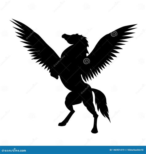 Silhouette Of Pegasus Pegasus Vector Illustration Stock Vector