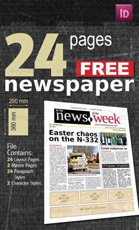 55 Best Newspaper Templates In Indesign And Psd Formats Newspaper Template Indesign