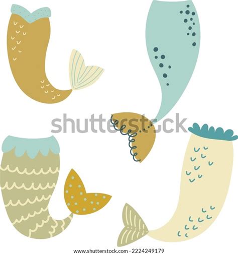 Vector Set Mermaid Tail Illustration Design Stock Vector Royalty Free 2224249179 Shutterstock