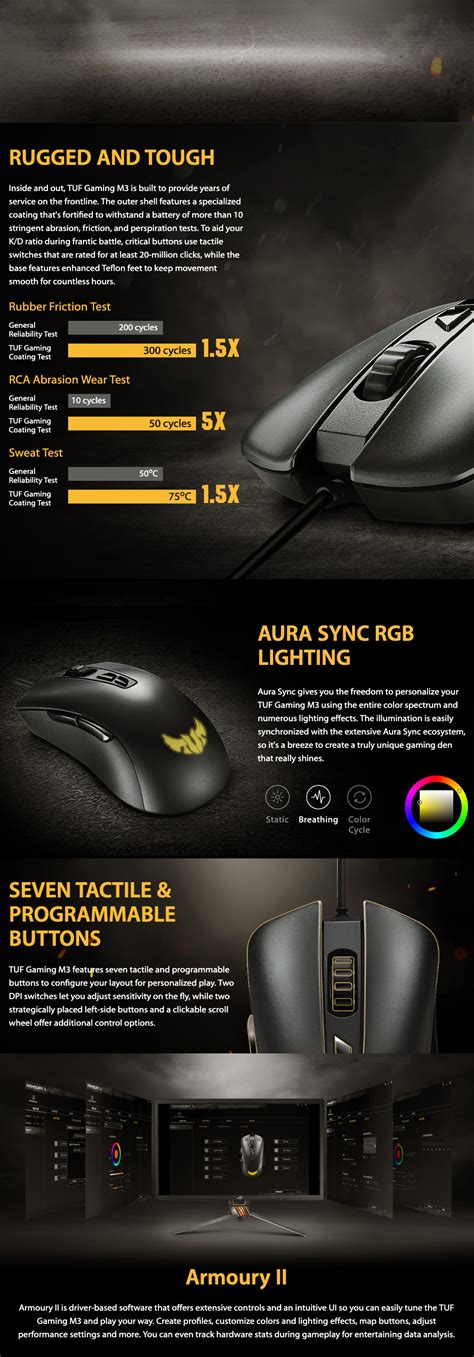 Buy ASUS TUF M3 RGB Gaming Mouse [TUF-GAMING-M3] | PC Case Gear Australia