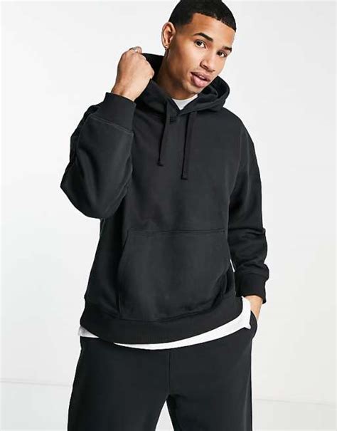 Topman Heavyweight Oversized Hoodie In Black Asos