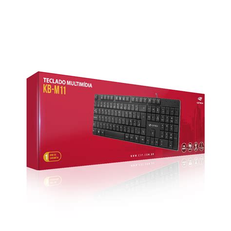 Teclado Usb Multim Dia Kb M Bk Preto C Tech C Technology