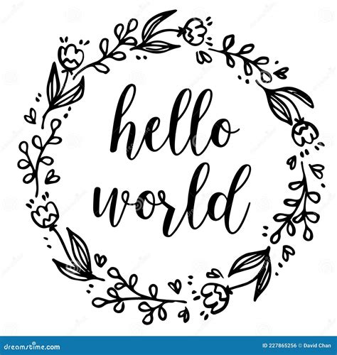 Hello World Logo Signs Inspirational Quotes Motivational Lettering Design Stock Vector ...