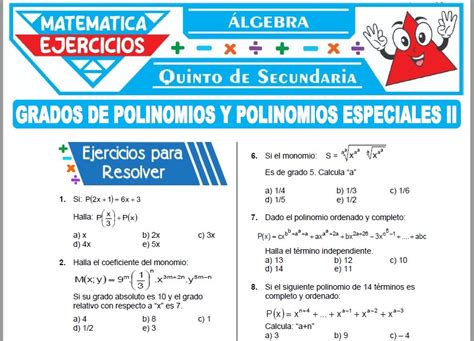 Ejercicios De Polinomios Para Primero De Secundaria Hot Sex Picture