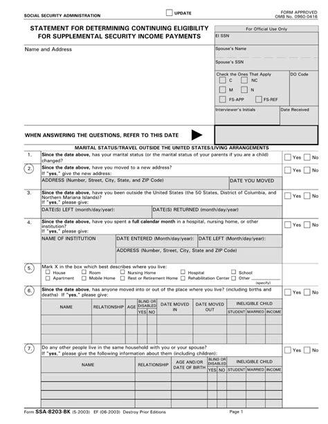 Social Security Administration Ssa Pdf Forms Fillable And Printable